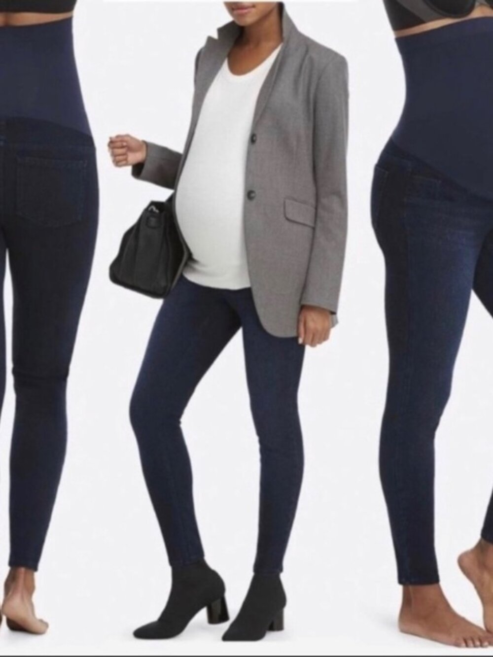 SPANX Maternity Mama Ankle Jean-ish Leggings Twilight Rinse XS